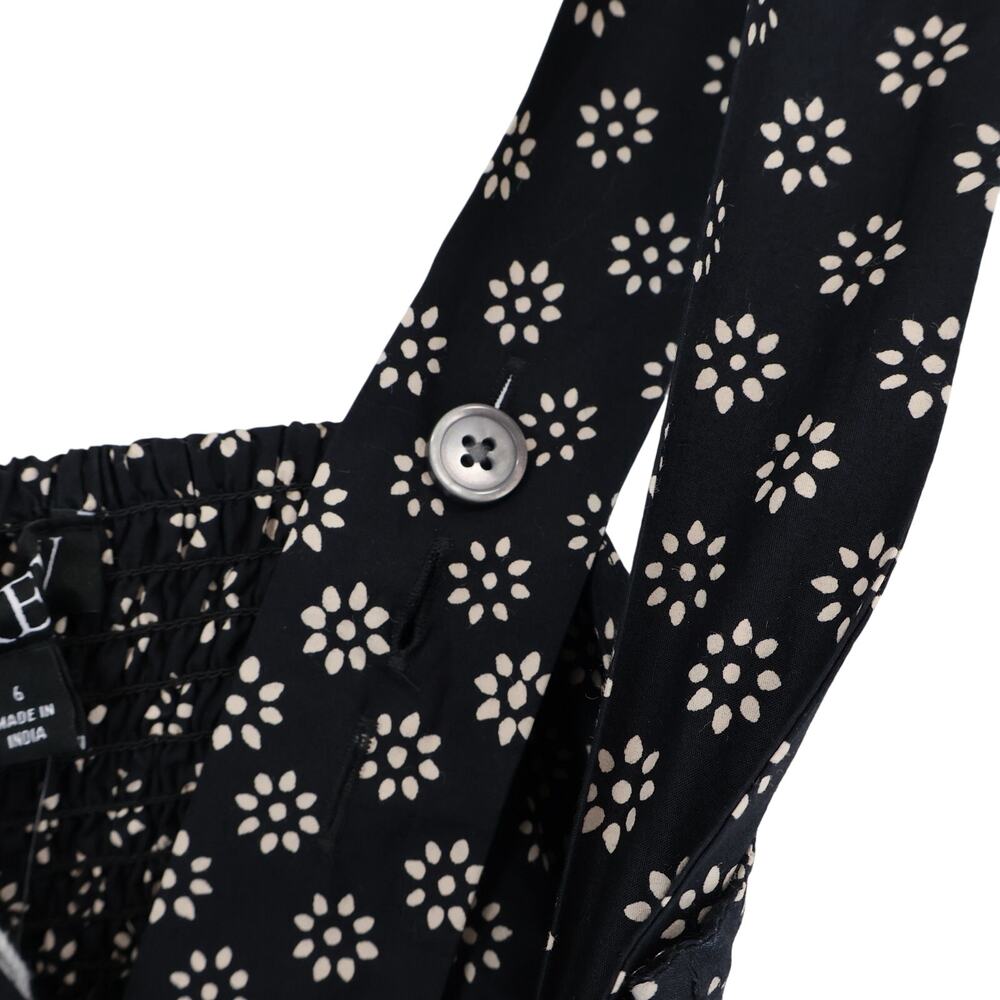 NWT J.Crew Square Neck Cotton Poplin Midi Dress Block Print Faded Black Size 6 - Picture 7 of 10